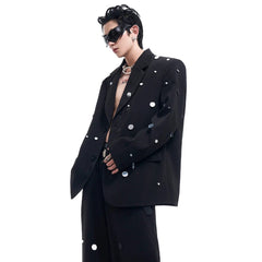 Men's 2-Piece Black Baggy Suit Set