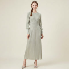 Luxury Pleated Metallic Dress