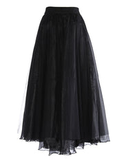 Luxury Tulle Mesh Buckle Skirt