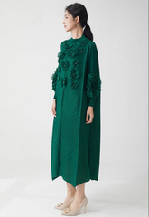 Luxe Pleated Dress with Sleeves