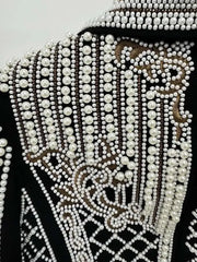 Luxury Pearl Beaded Crop Jacket