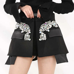 Women's Dixie Rhinestone Mini Crepe Skirt