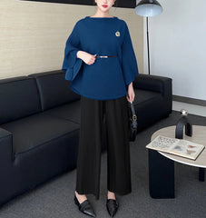 Luxurious Plissé Blouse Top