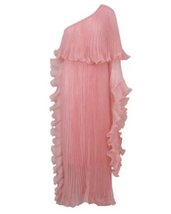 Luxury One-Shoulder Plissé Dress