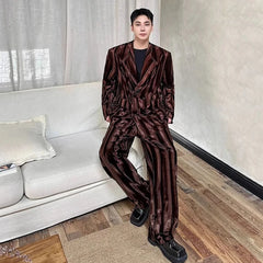 Men's 2-Piece Velvet Luxe Blazer & Pants Suit Set