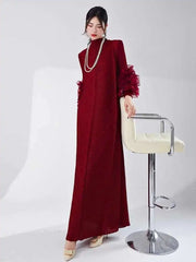 Luxury Pleated Dress with Sleeves