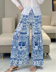 Luxury Dressy Plissé Palazzo Pants