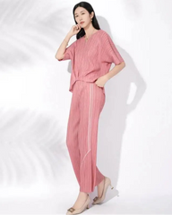 Pleated Twist Pants Set