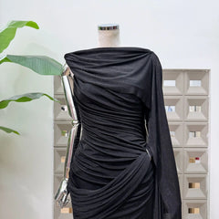 Luxury One-Shoulder Ruched Dress