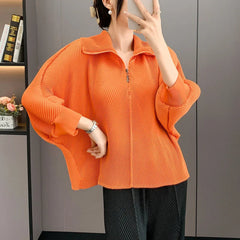 Elegant Pleated Dolman Blouse