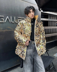 High-Fashion Men's Sequin Bomber Jacket