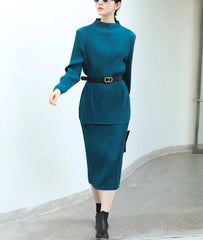 Pleated Mock-Neck Top