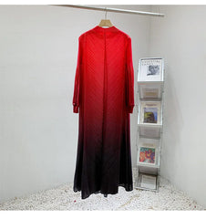 Women's Ombre Oversized Pleated Long Dress