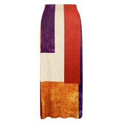 Geometric Plissé Top & Skirt