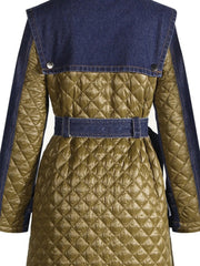 Luxe Quilted Denim Trench Coat