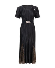Luxury Plisse 3D Floral Dress