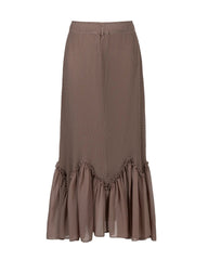 Luxury Ruffle-Hem Plisse Skirt