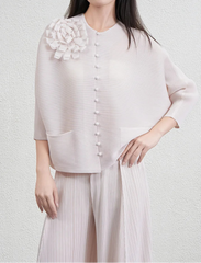 Elegant Plissé Trousers Set