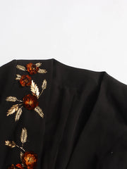 Luxury Black Deep Plunge Blazer