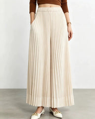 Signature Plissé Wide-Leg Trousers
