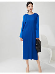 Luxury Flared Sleeve Pleats Dress