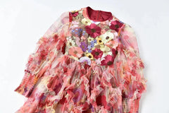Floral Ruffle Midi Dress | Romantic Gown
