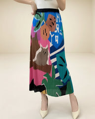 Luxury Elastic Waist Pleated Skirt