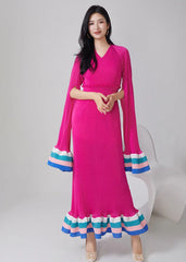 Luxury Pleats Dress & Shawl Set
