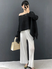 Travel Plissé Batwing Top