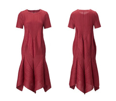 Plissé Luxury Short Sleeve Dress