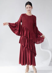 Truly Plissé Ruffle Sleeve Dress