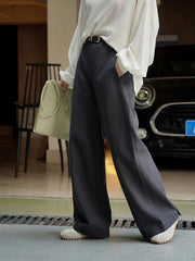 Women's Casual Elegance Luxe Pleated Wide Leg Pants