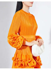 Luxury Plissé Pleated Cocktail Dress