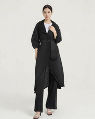 Luxury Pleated Wrap Coat