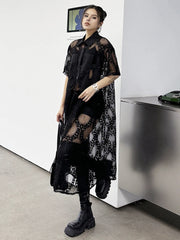 Women's Luxe Oversized Sheer Mesh Shirt