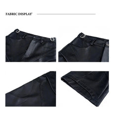 Men's Textured Faux Leather Long Shorts