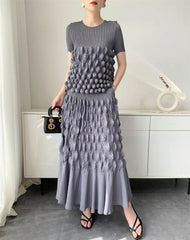 Truly Plissé Bubble Top & Skirt Set