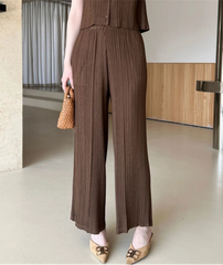 Plissé Wide-Leg Pants