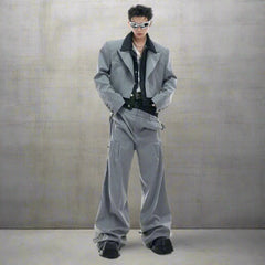 Men's Pinstripe Double-Layered Suit