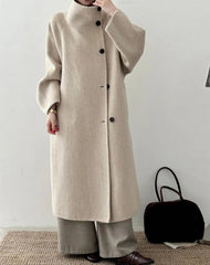 Luxury Wool-Blend Tie Belt Overcoat