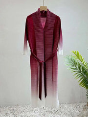 Truly Plissé Long Wrap Coat