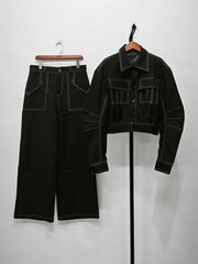 Men's Relaxed Daywear Black 2-Piece Set