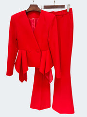 Women's Red Suit Set