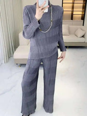 Luxury Pleated Ribbed 2-Piece