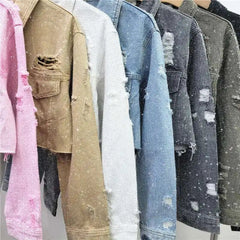 Women's Denim Embellished Cropped Jacket