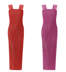 2-Piece Plissé Cape Dress