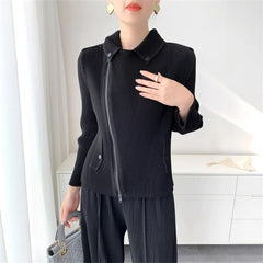 Luxury Pleated Asymmetric Jacket