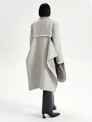 HEYFANCYSTYLE Irregular Elegance Gray Woolen Coat
