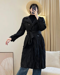 Luxury Pleated Trench Coat