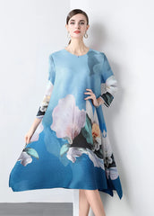 Luxe Casual Floral Pleats Dress